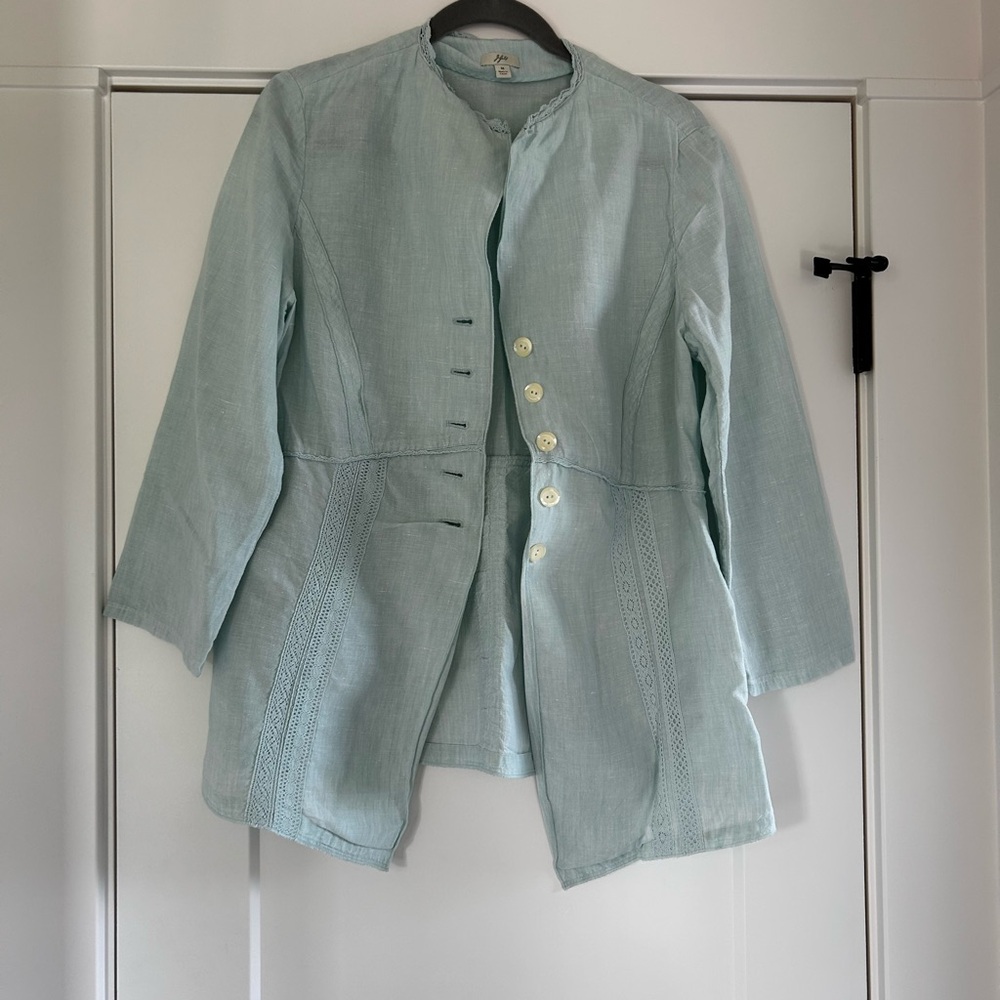 VINTAGE 100% Linen J. Jill blouse Tailored Fit